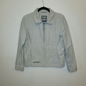 Columbia Women’s Canvas Lightweight Jacket Khaki Tan Full Zip Medium